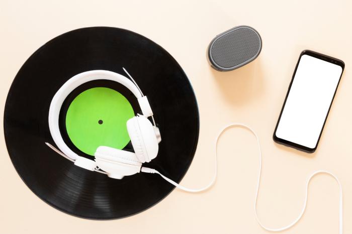 music playing on table